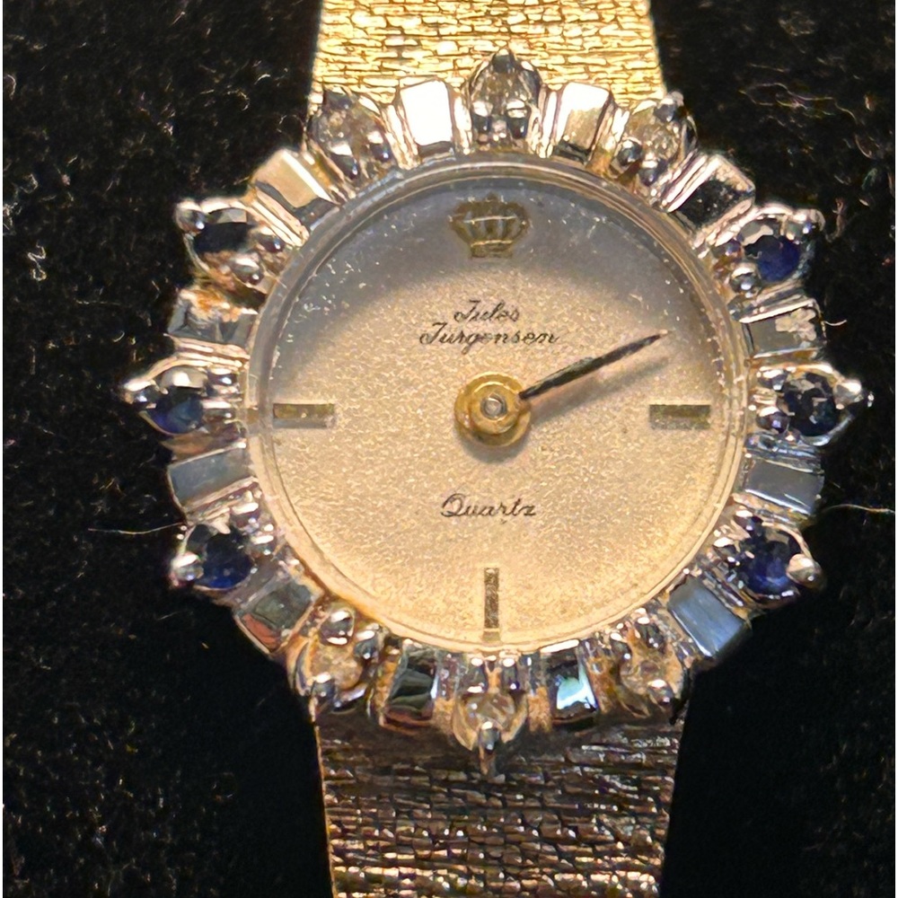 Vintage Jules Jurgenson Diamond and Sapphire Watch